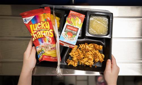 overhead of a full lunch tray 